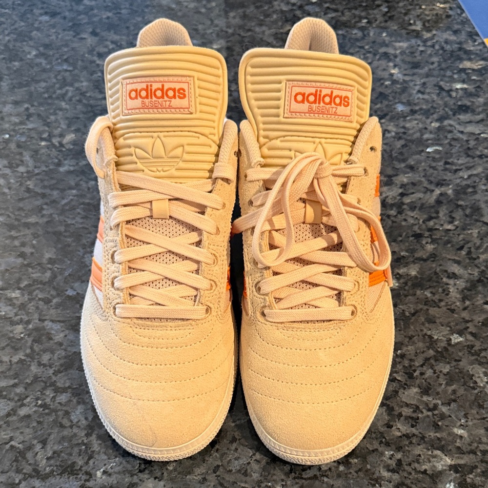 Adidas Beige and Orange Busenitz Sneakers